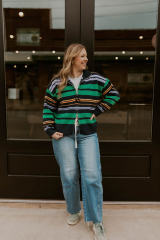 Two-Way Street Sweater- Navy