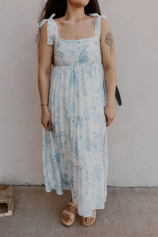 Blue & White Midi Dress
