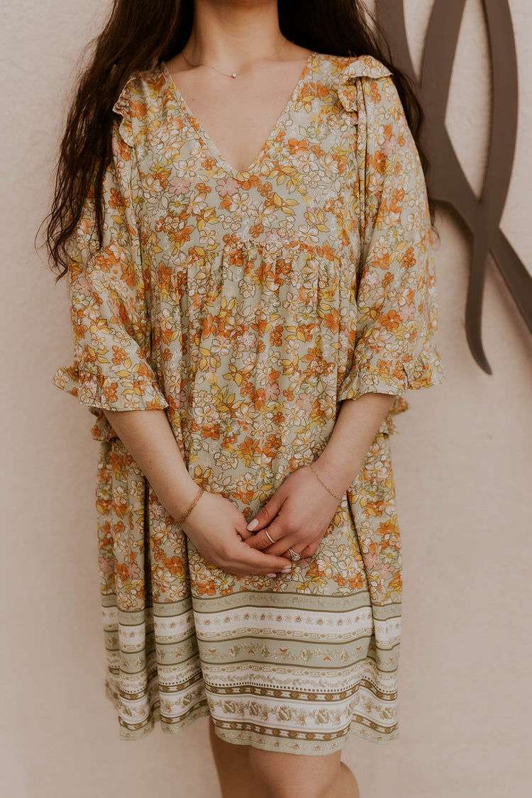 Kimono Sleeve Floral Dress