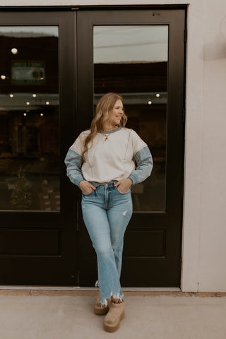 Mix It Up Denim Sleeve Top