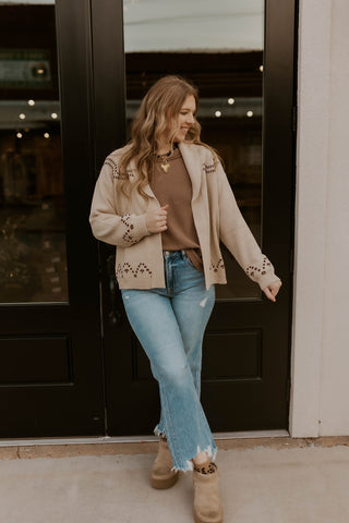 Horse Jacquard Shawl Cardigan