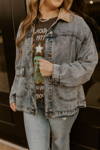 Oversized Acid Wash Barn Jacket
