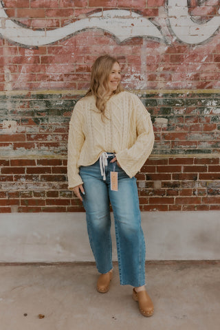 Emery Drawstring Barrel Jeans- Risen