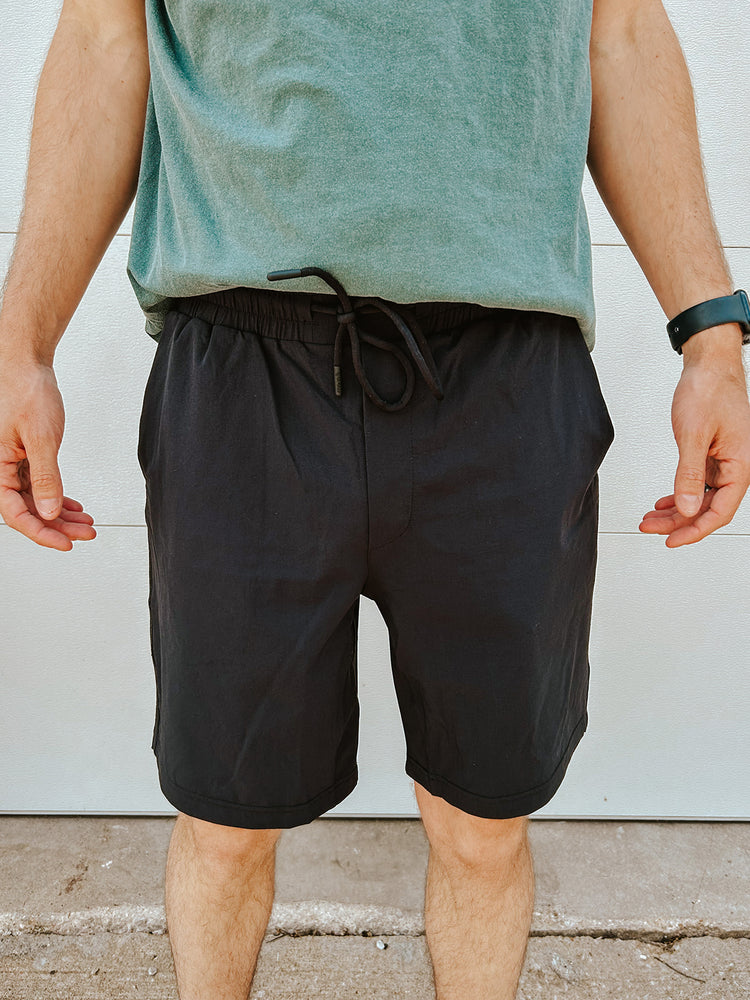 Men's Drawstring Shorts- Black