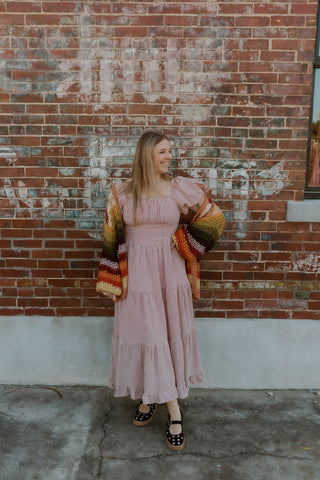 Cherry Picnic Gingham Maxi Dress