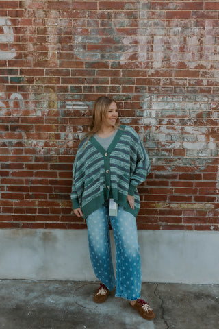 Color Current Striped Cardigan