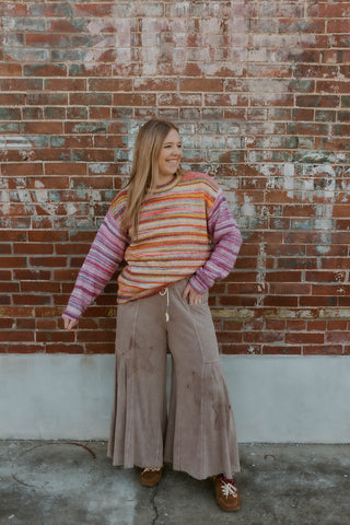 All Star Wide Leg Pants- Mushroom
