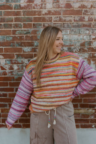 Chasing Rainbow Striped Sweater