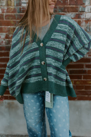 Color Current Striped Cardigan