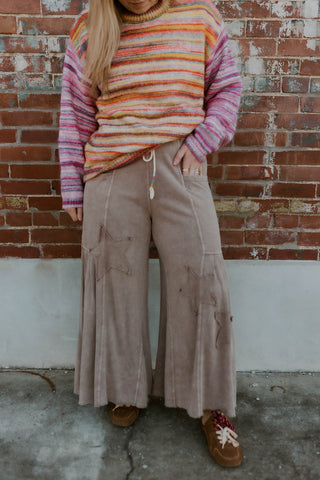 All Star Wide Leg Pants- Mushroom