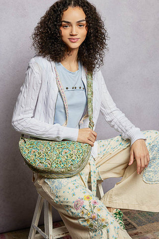 Essential Lightweight Quilted Floral Bag- Sage