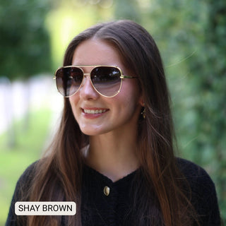 Shay Polarized Sunglasses- Gradient Brown