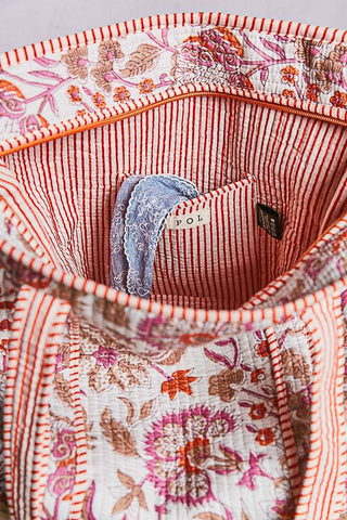 Quilted Tote Bag- Ivory