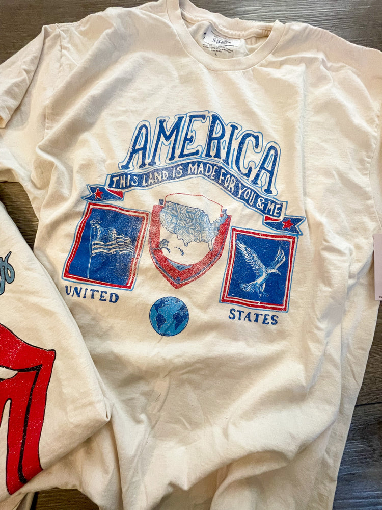 America Patch Thrifted Graphic Tee