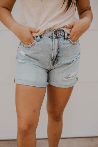 Sofie High Rise Mom Shorts- Hidden