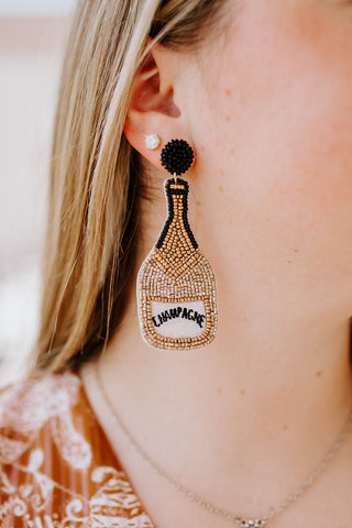 Champagne Beaded Earrings