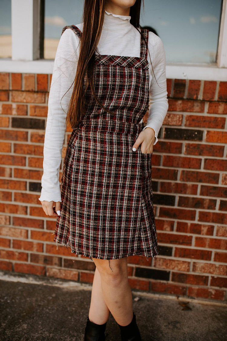 Perfectly Plaid Overall Dress