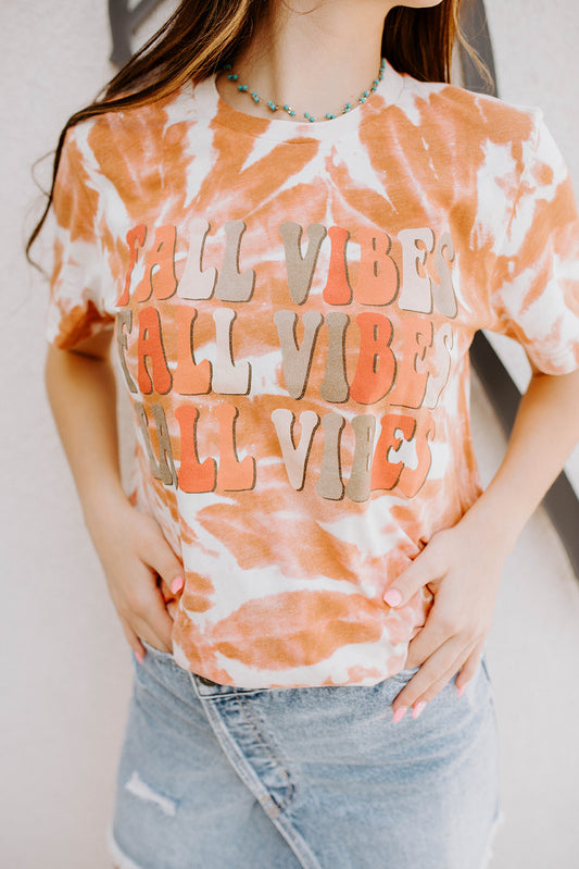 Fall Vibes Bleached Graphic Tee