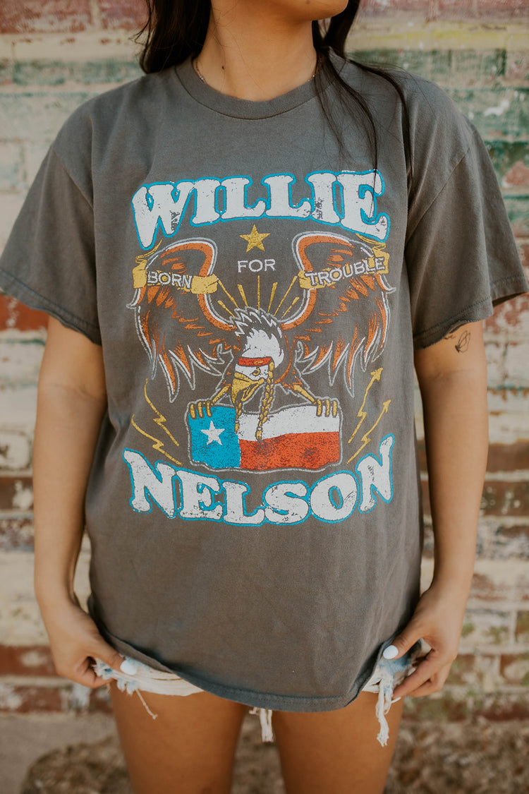 Willie Born For Trouble Thrifted Graphic Tee