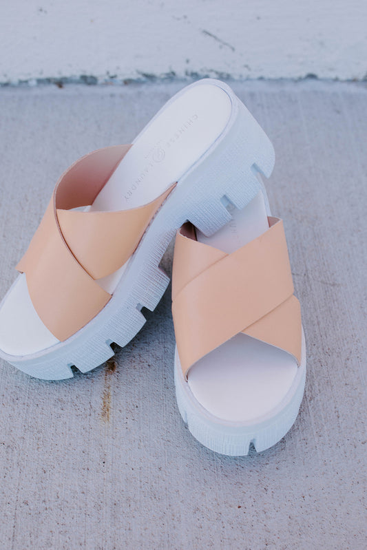 Lock Down Leather Platform Sandals- Chinese Laundry