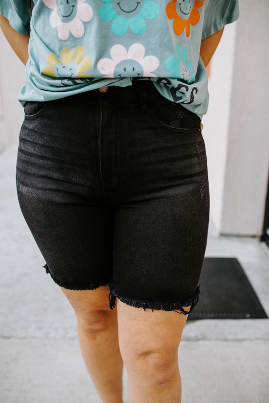 Black Midi Shorts- Risen