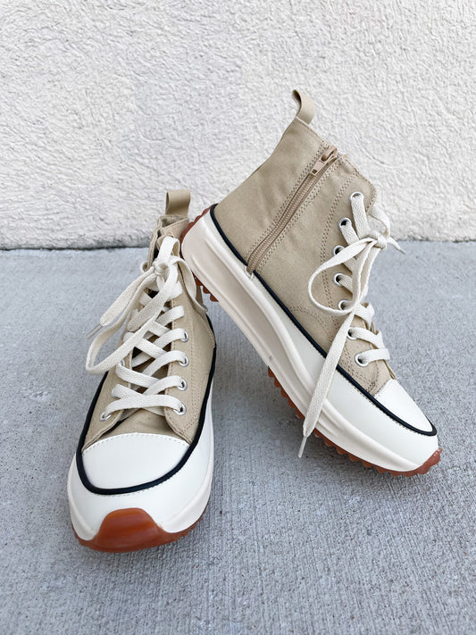 Aubrey Platform Sneaker- Beige